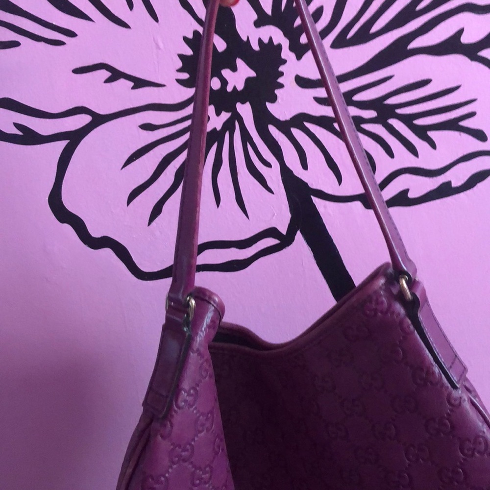 Purple leather authentic guccisima gucci bag rare! - Picture 14 of 14